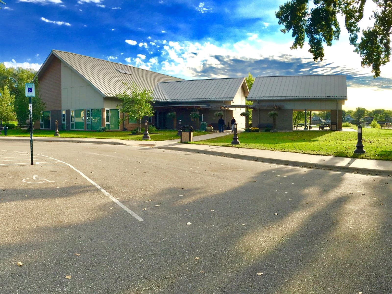 Black River Beach Neighborhood Center, pavilion, lawn, and accessible parking